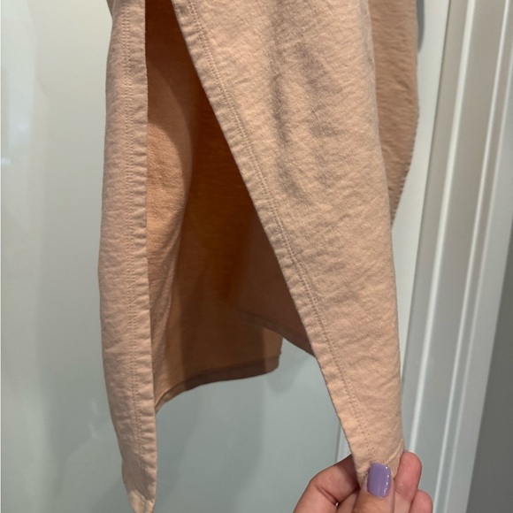 WILD FABLE Unique Casual Tan Hooded Top Shortsleeved Slits on Sides Athleisure - Picture 9 of 14